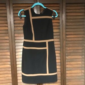 Ann Taylor black block shift dress PETITE